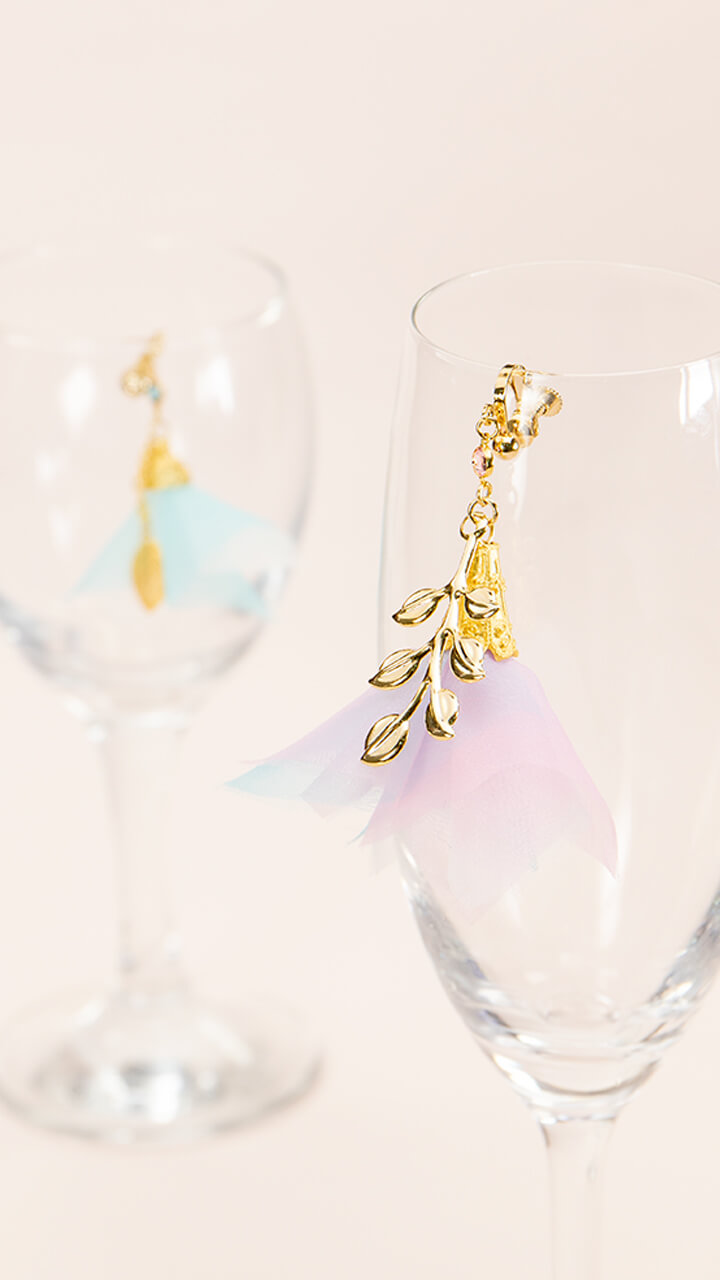 涼しげアクセサリー♪オーガンジーのフラワーイヤリング