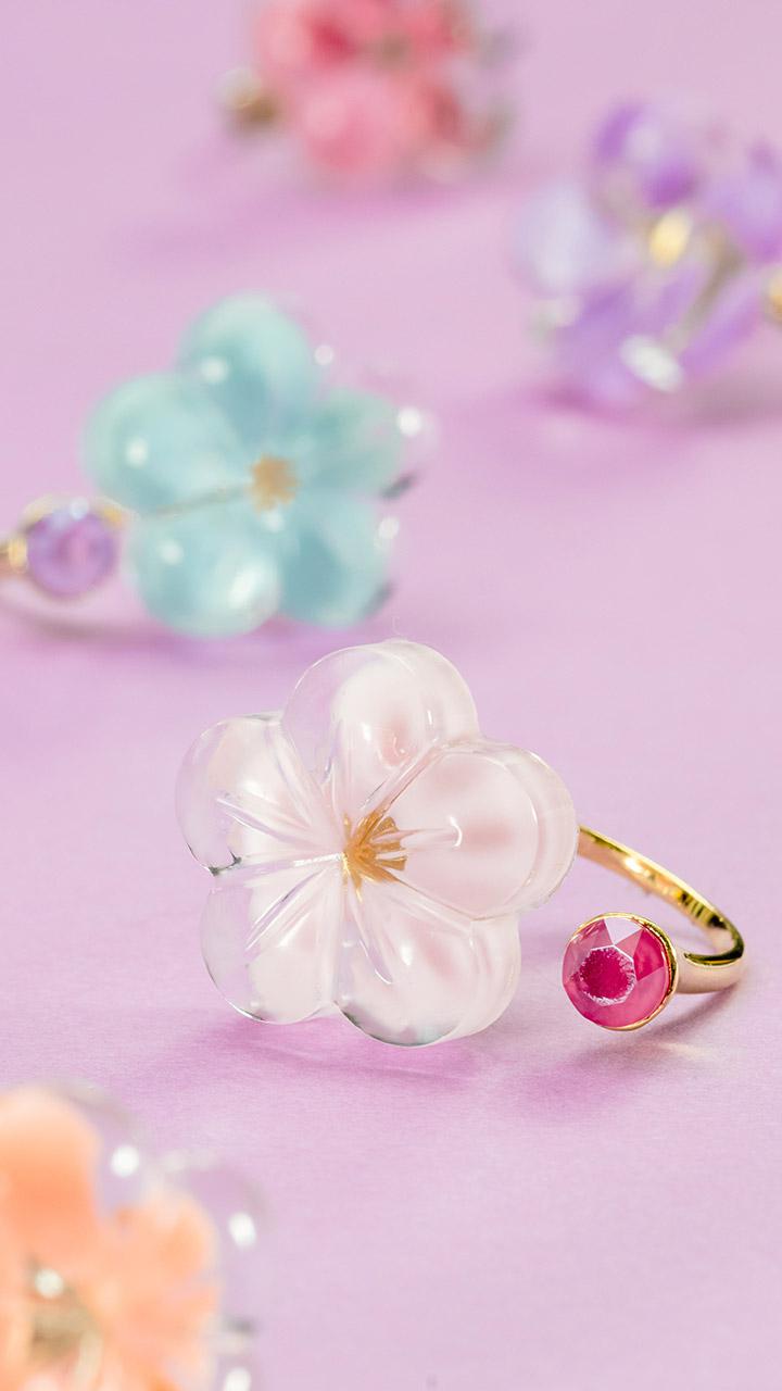 溶かして涼しげ♡和の花リング