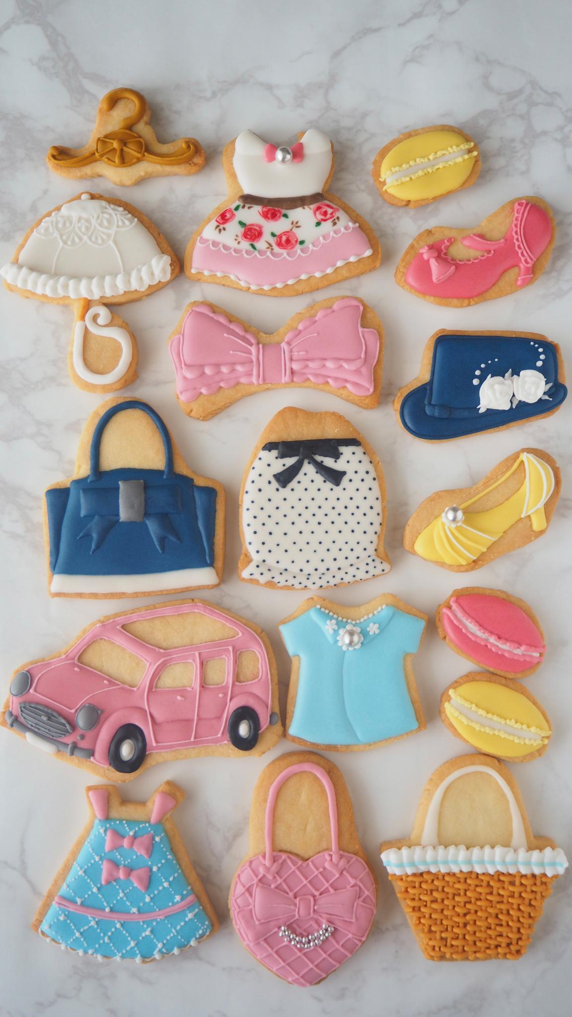 女のコが大好きなファションコーデのアイシングクッキー♡