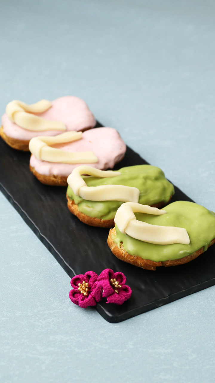 はんなりティータイム♡草履の形のエクレア