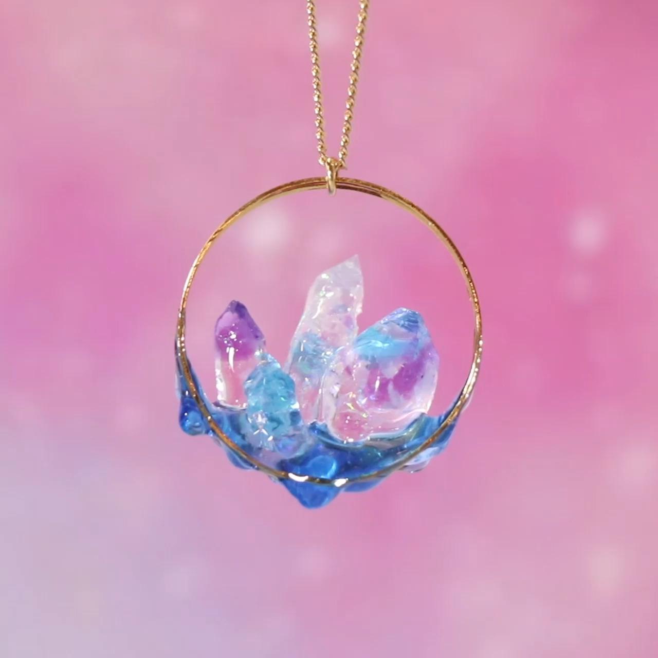 あやしく綺麗「天然席クラスター風ネックレス」