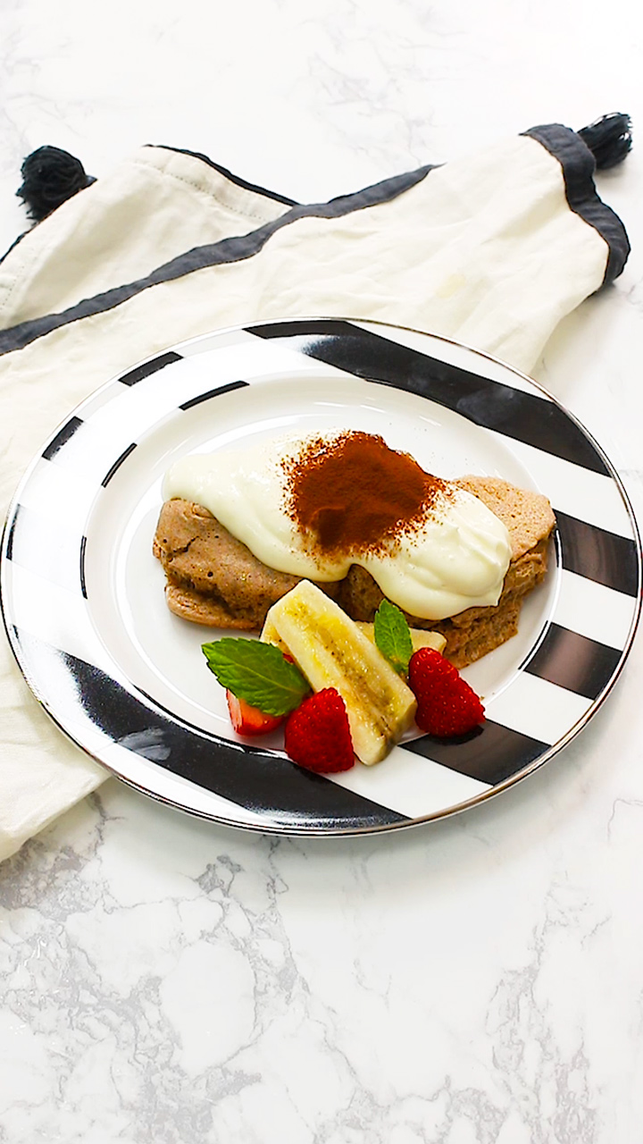 お店の味がお家でも♪ふわっふわ♡ティラミススフレパンケーキ