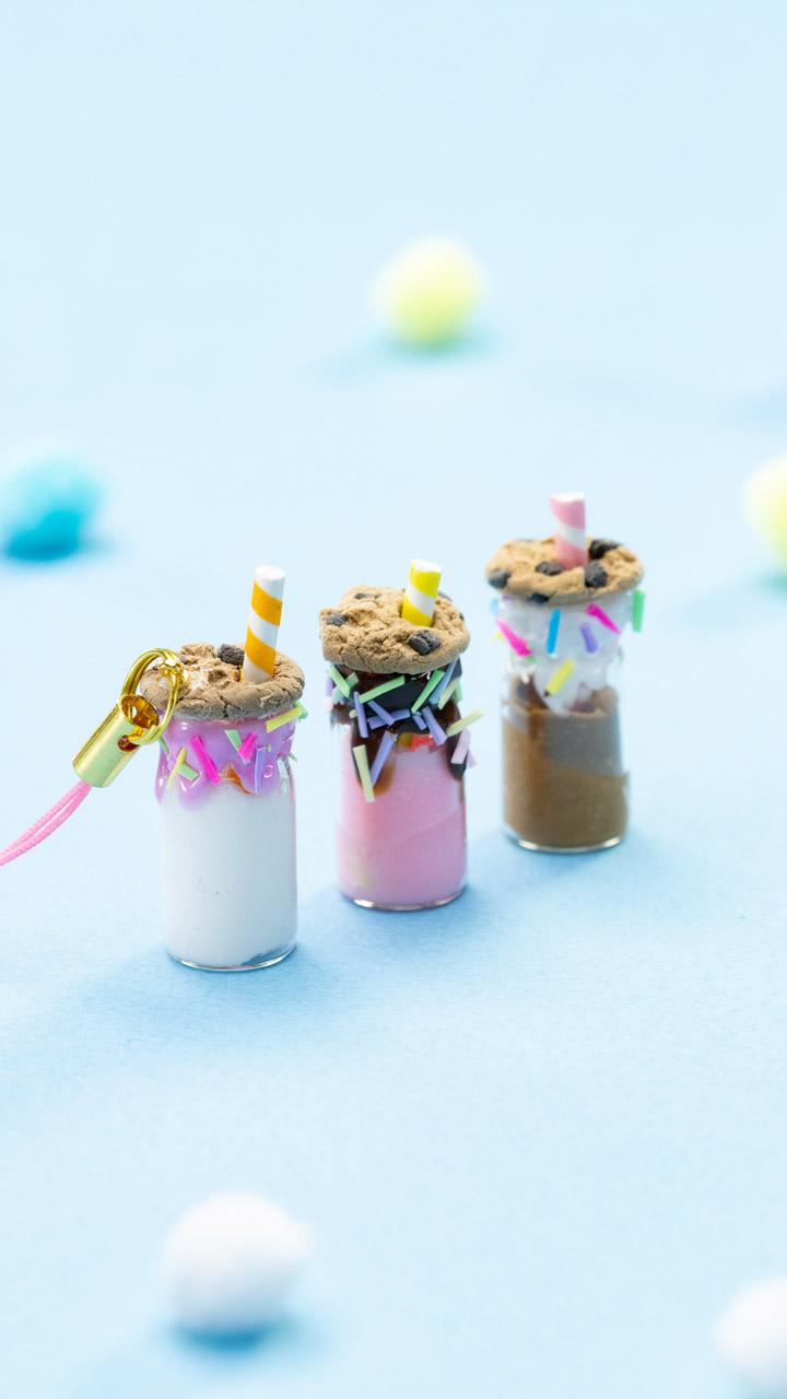 食べちゃいたい！クッキー×ミルクボトルのキーホルダー