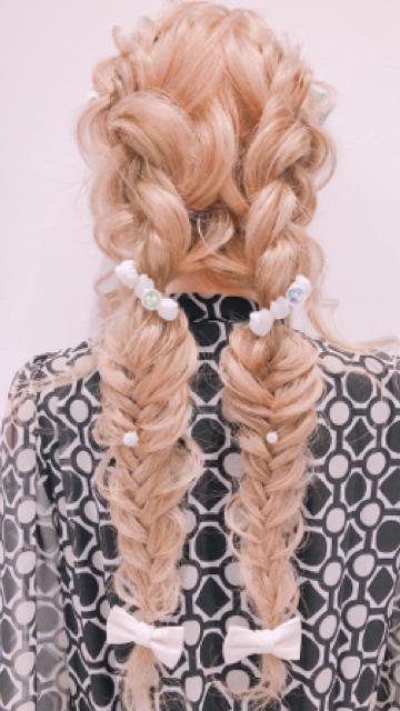 編み込みツインテ❤️