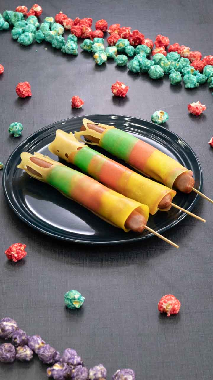 カラフルで可愛いレインボークレープフランクフルト