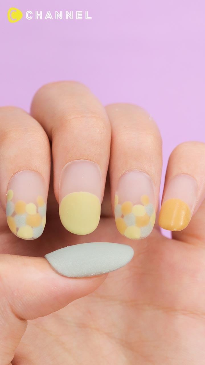 綿棒で♡春っぽシアーネイル