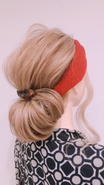 バンダナシニヨンアレンジ❤️