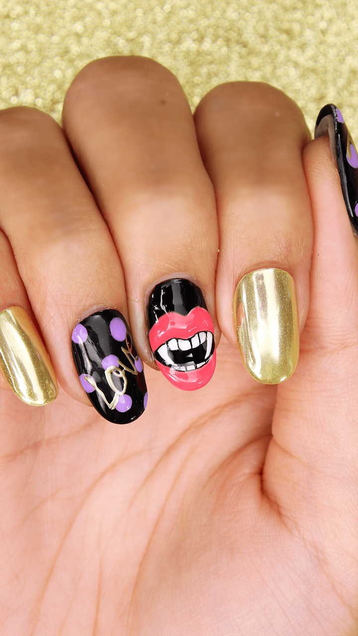 噛みつき注意♡ホラーリップネイル