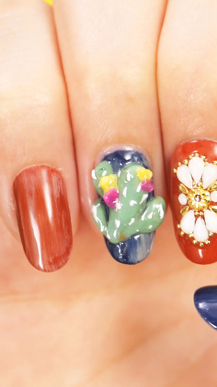 ぷくぷく感がかわいい！サボテンネイル