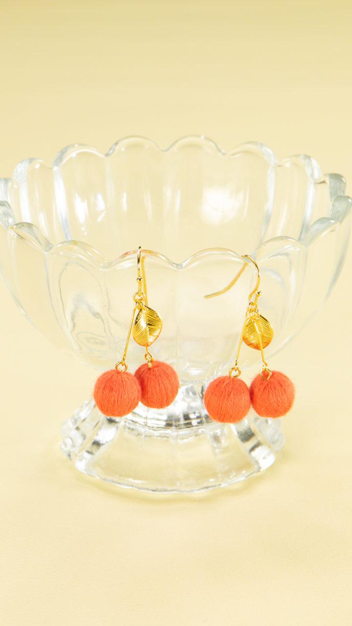 初心者さんでも簡単♡コロンと揺れるさくらんぼピアス