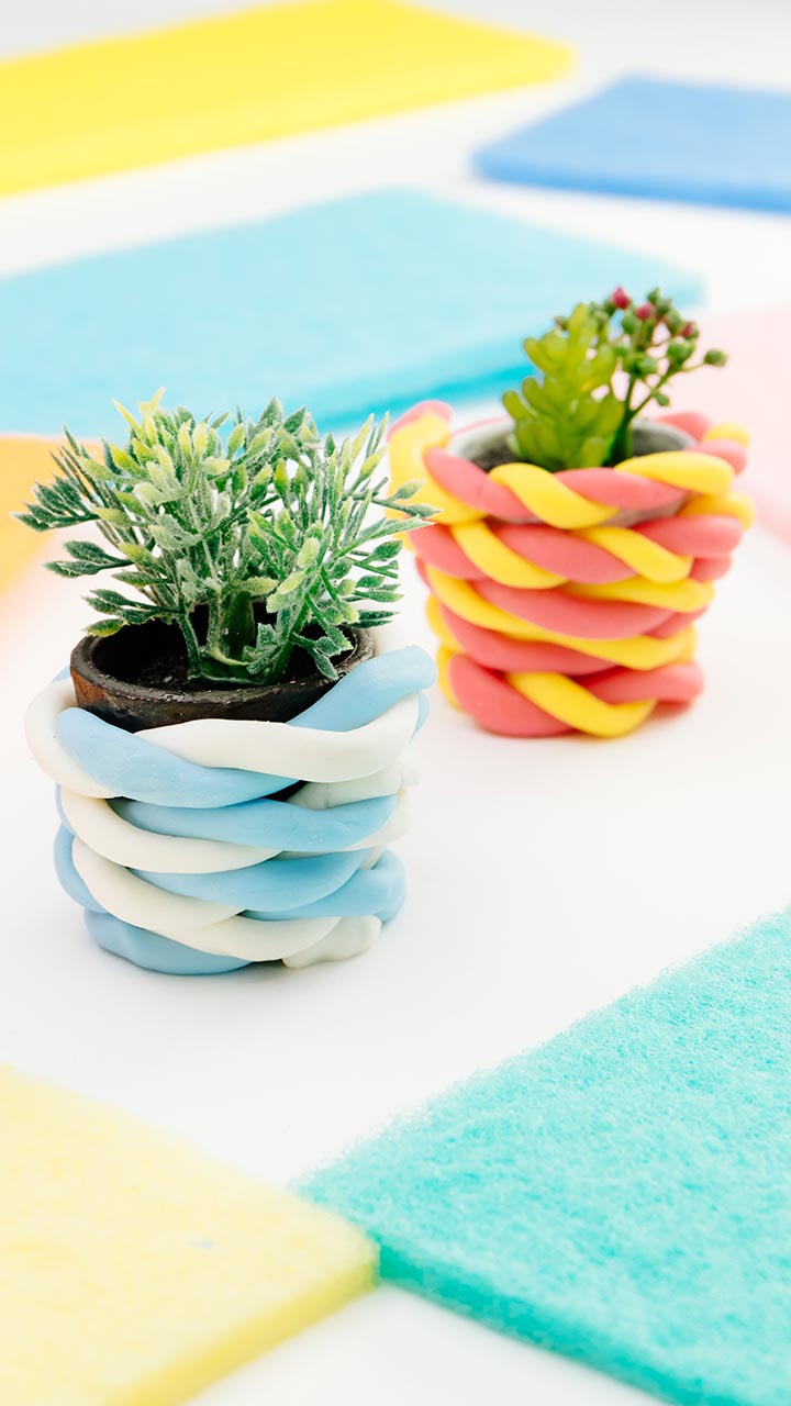 樹脂粘土で作る フェイクグリーンのPOPなカバー