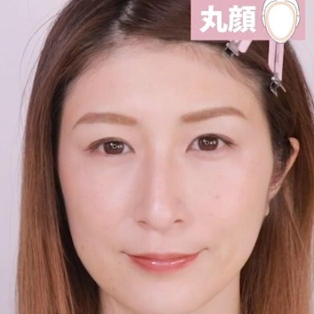 丸顔　小顔メイク　