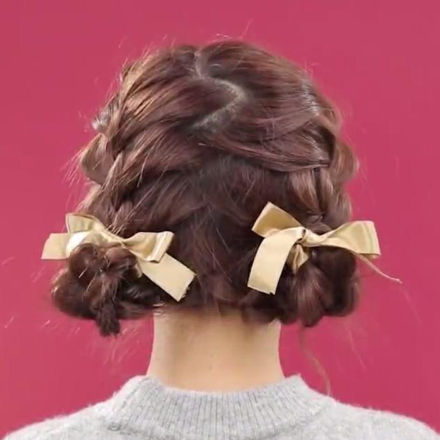 【最新】 リボン 編み込み ヘアメ インスピレーションのための髪型画像Arinekamigata
